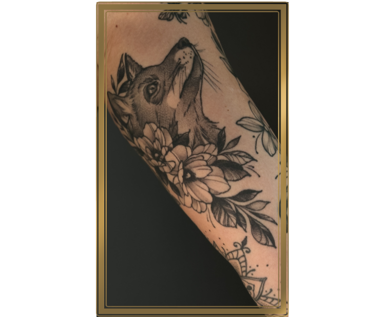 Exempel på en tatuering i neotrad-stil utförd av Nellie